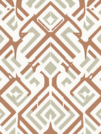 Terracotta Neutral Geometric Diamond Accordion Rug
