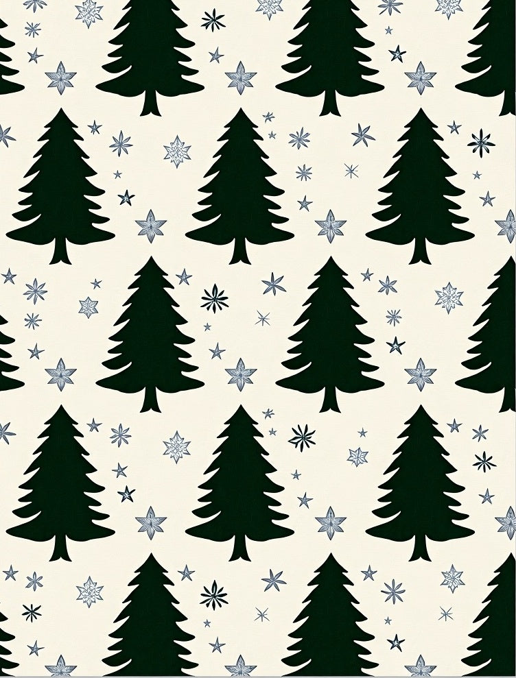 Dark Forest Pine Stars Rug