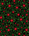 Festive Red Holly Leaf Garland Rug