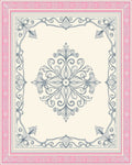Pink Ivory Vintage Floral Medallion Rug