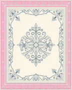 Pink Ivory Vintage Floral Medallion Rug