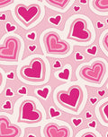 Pink Fuchsia Hearts Layered Rug