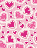 Pink Fuchsia Hearts Layered Rug