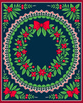 Festive Red Holly Berry Wreath Rug
