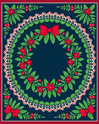 Festive Red Holly Berry Wreath Rug