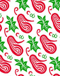 Red Green Paisley Floral Swirls Rug
