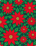 Crimson Red Poinsettia Floral Arrangement Rug