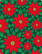 Crimson Red Poinsettia Floral Arrangement Rug