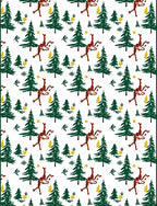 Green Forest Red Dancer Yellow Stars Rug