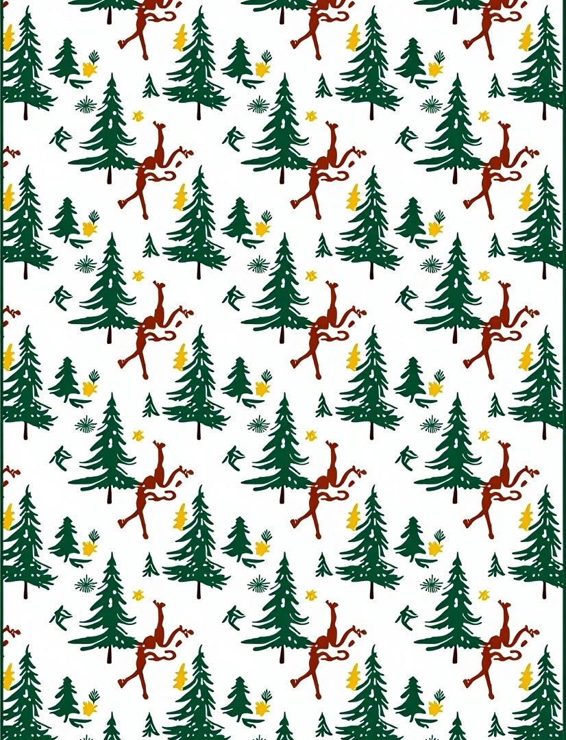 Green Forest Red Dancer Yellow Stars Rug