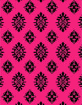 Hot Pink Black Damask Medallion Rug