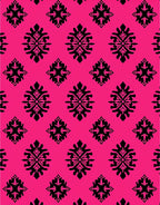 Hot Pink Black Damask Medallion Rug