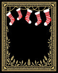 Festive Red Striped Stockings Garland Rug