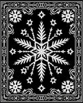 Bold Black White Snowflake Star Rug