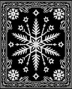 Bold Black White Snowflake Star Rug