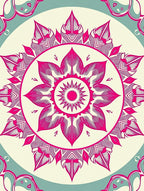 Vibrant Pink Floral Medallion Harmony Rug