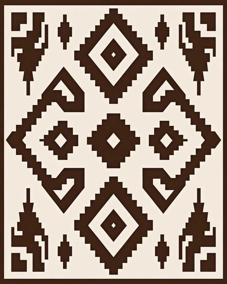 Rustic Earthy Diamond Tribal Rug