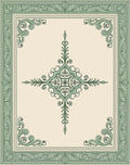 Soft Sage Eastern Medallion Border Rug