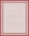 Deep Red Ornate Lattice Rug