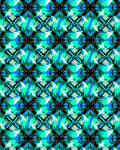 Vibrant Teal Blue Geometric Starburst Rug