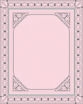 Pale Pink Ornamental Geometric Border Rug