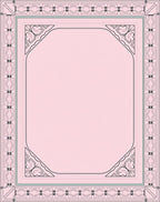 Pale Pink Ornamental Geometric Border Rug
