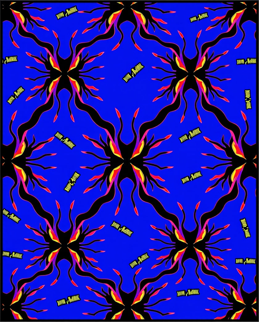 Electric Blue Psychedelic Sprout Rug
