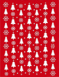 Red White Christmas Trees Snowflakes Rug