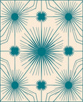 Teal Sunburst Geometric Medallion Rug