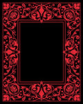 Scarlet Rose Swirl Border Rug