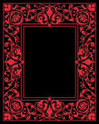 Scarlet Rose Swirl Border Rug