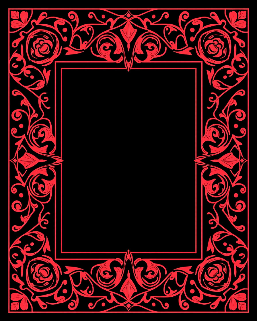 Scarlet Rose Swirl Border Rug