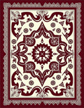 Crimson Baroque Floral Medallion Rug