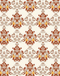 Antique Amber Damask Scroll Rug