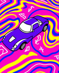 Vibrant Purple Car Swirl Background Rug