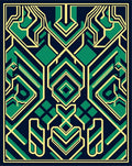 Art Deco Emerald Circuit Board Rug