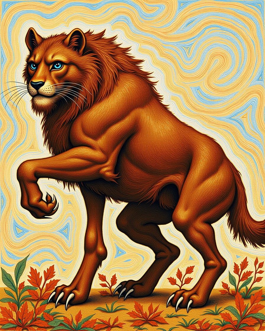 Golden Lion Aquatic Swirls Rug