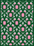 Pink Floral Emerald Garden Repeat Rug