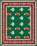 Green Football and Eye Border Rug