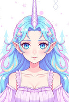 Cute Unicorn Girl Pastel Hair Rug