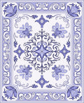 Periwinkle Floral Scroll Medallion Rug