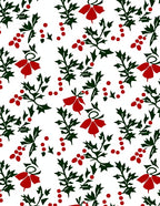 Red Berry Holly Branch Whimsical Rug