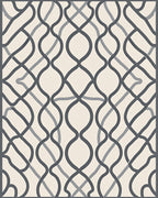 Dark Gray Intertwined Scroll Arabesque Rug