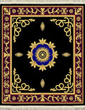 Rich Black and Gold Floral Medallion Rug