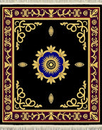 Rich Black and Gold Floral Medallion Rug