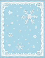 Winter Sky Snowflake Border Rug