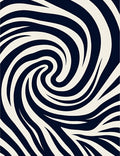 Bold Navy Swirl Animal Print Rug