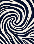 Bold Navy Swirl Animal Print Rug