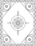 Classic Black White Floral Round Medallion Rug