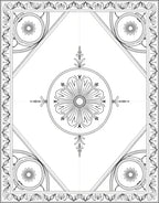 Classic Black White Floral Round Medallion Rug
